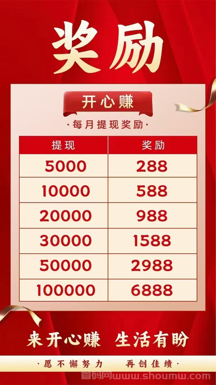 开心赚首码上线！直接开团长享受无线代
