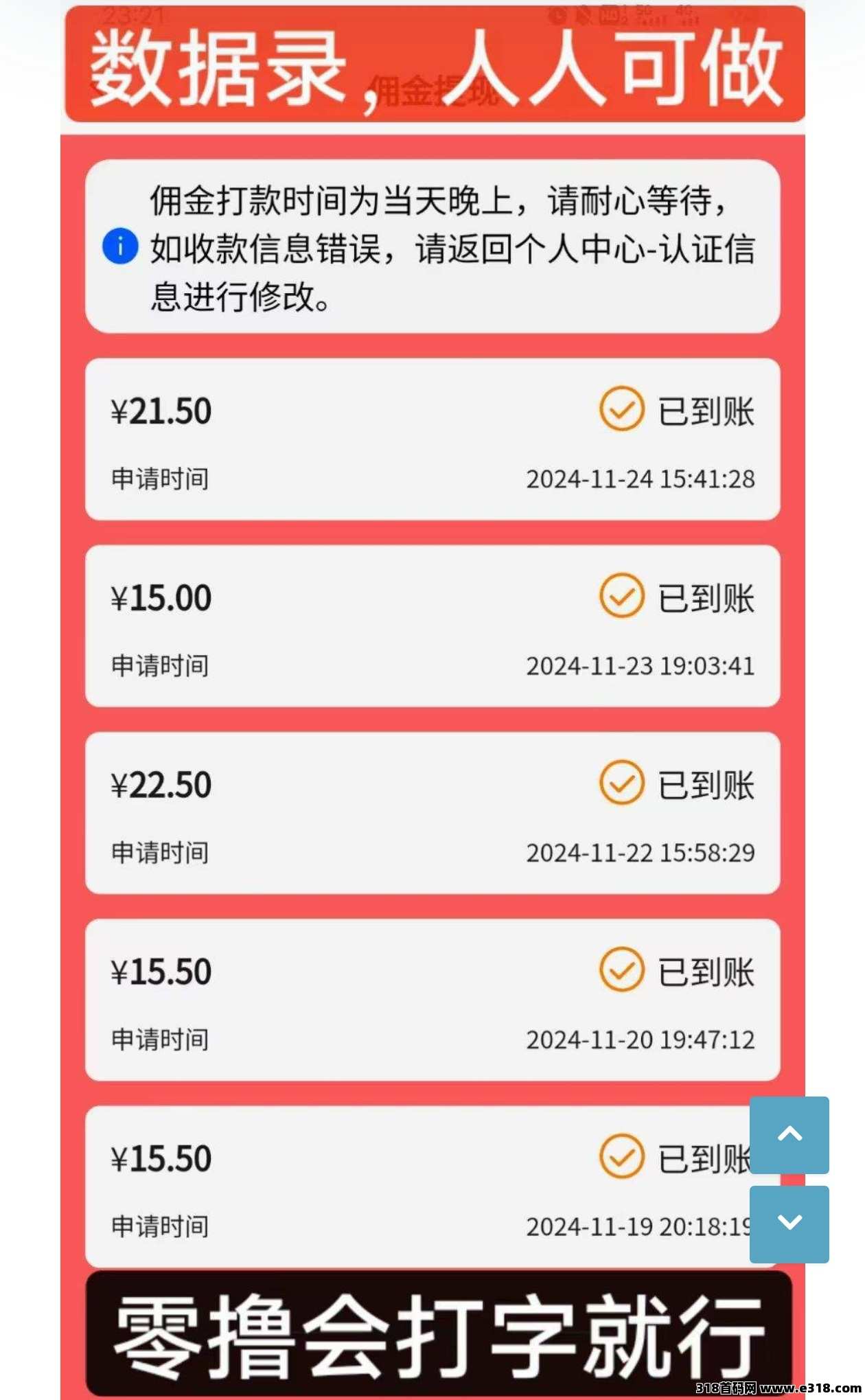 数据录零撸，会打字就能赚钱