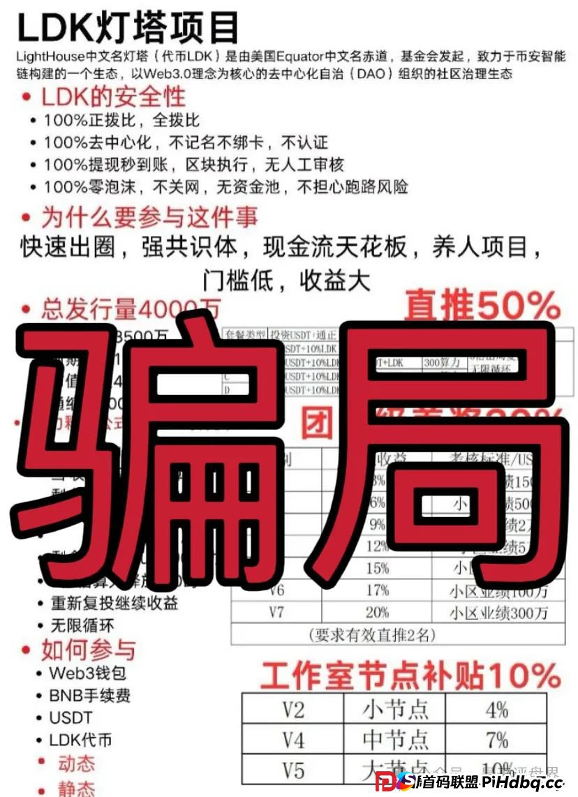 【爆料】“LDK灯塔”又一个资金盘骗局，高度预警，看见一定要远离！