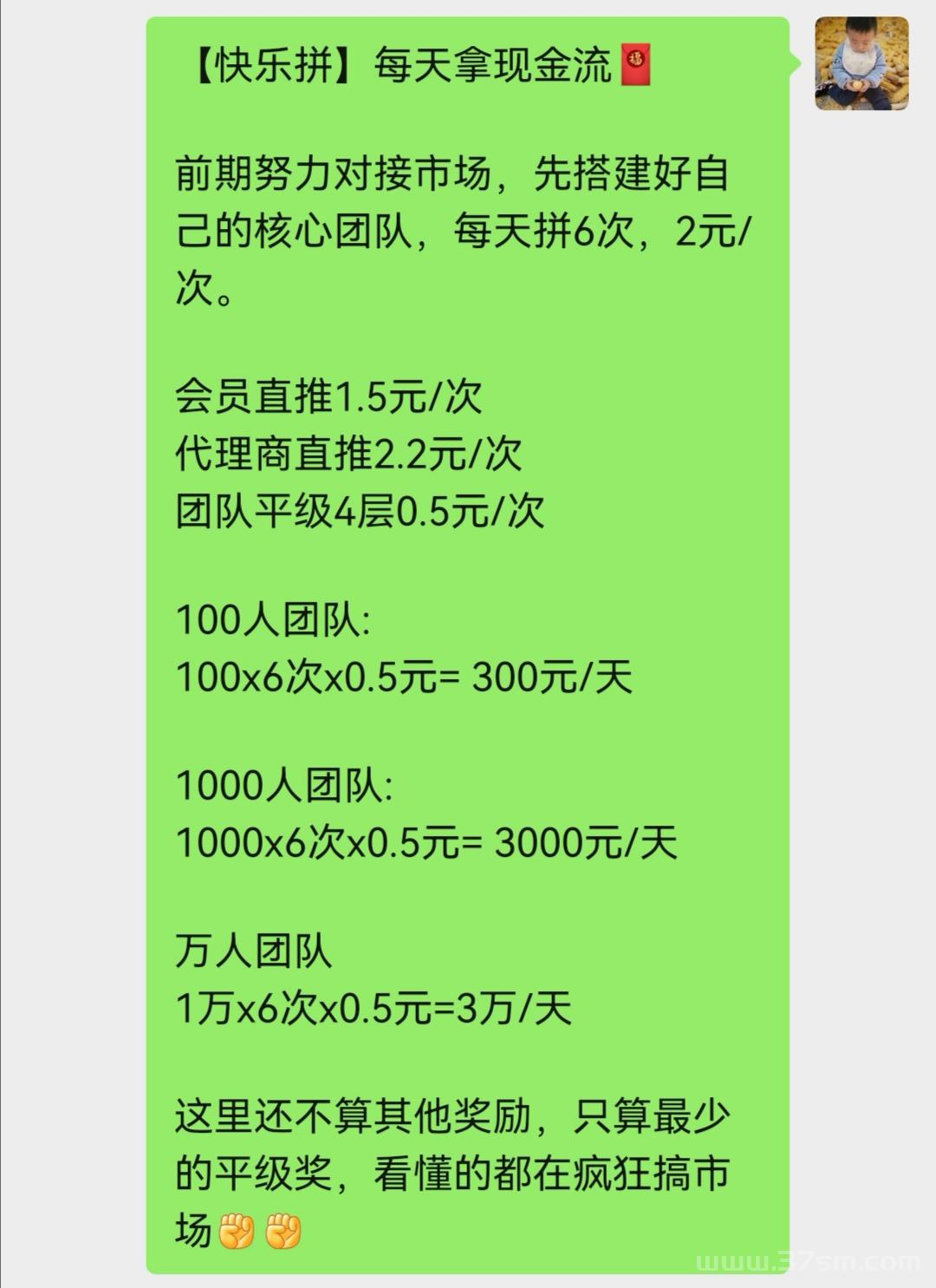 【快乐拼】首码必赚，长久稳定无泡沫，团队收益非常给力！