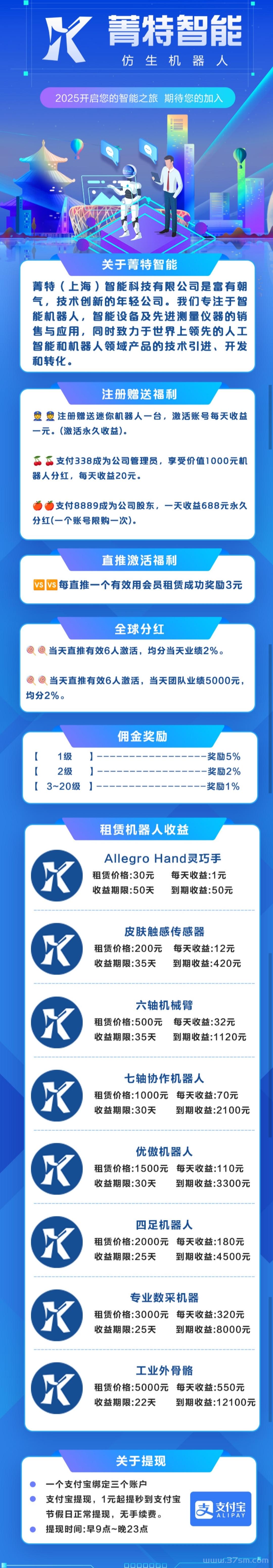 首码菁特智能:注册送分荭机器人，永久每天收益2元！可线下实体考察。