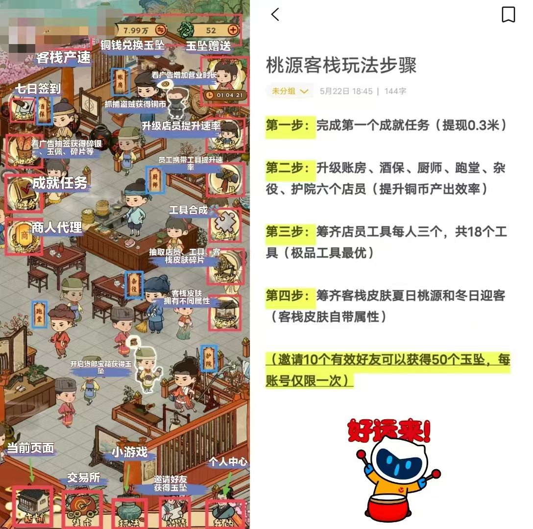 桃园客栈，淘金城镇模式