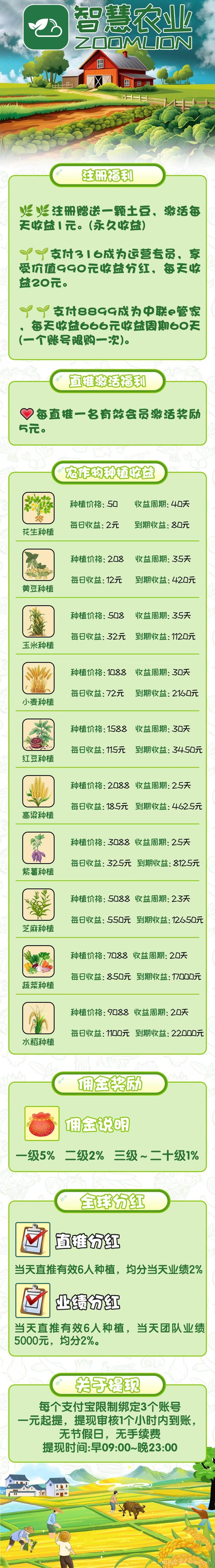 智慧农业首码，注册就送奖励，扶持拉满，官方兜底秒到