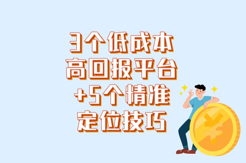 哪个平台做推广效果好?3个低成本高回报平台+5个精准定位技巧