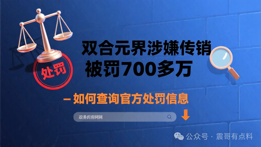 双合元界涉嫌传销被罚700多万，如何查询官方处罚信息