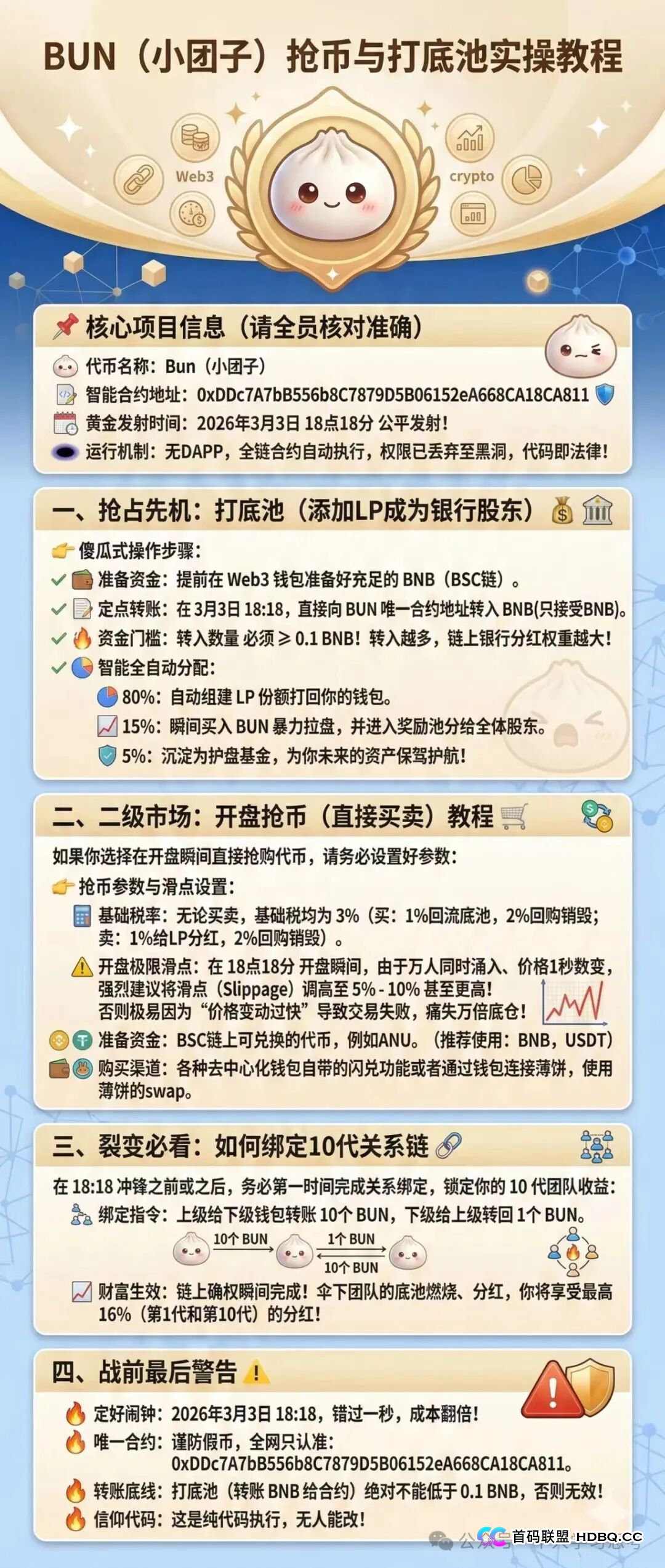BUN（小团子）空气币盘，开盘就是断头台，拉盘三分钟就瞬间砸盘，开盘冲进去的散户，全部被套