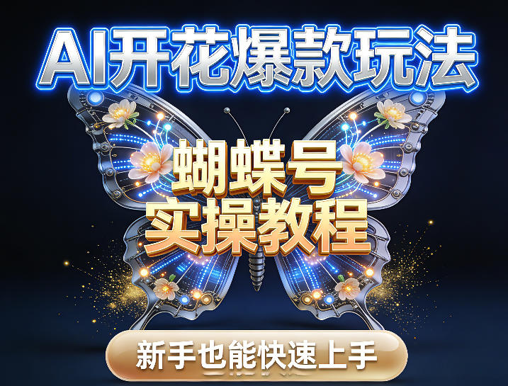 AI开花爆款玩法，蝴蝶号实操教程，新手也能快速上手
