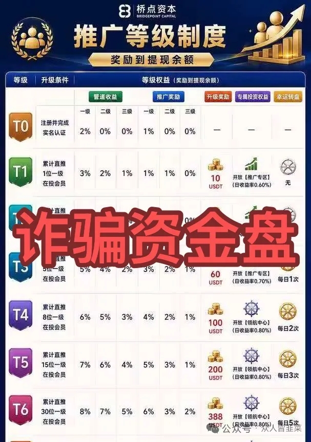 桥点资本：虚拟币投资是幌子，多重等级拉人头，资金盘崩盘在即