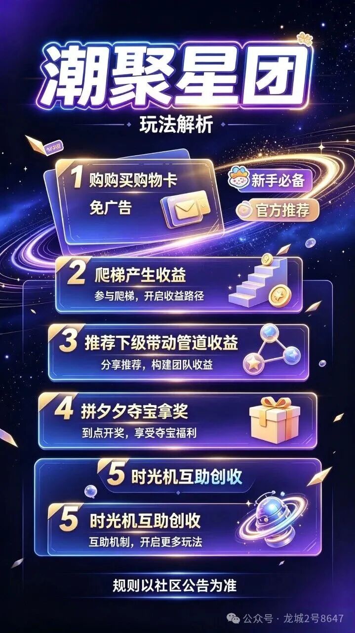 潮聚星团全靠“社区公告”定生死，前脚零撸后脚扣20%提现，随时可改规则就是明抢。